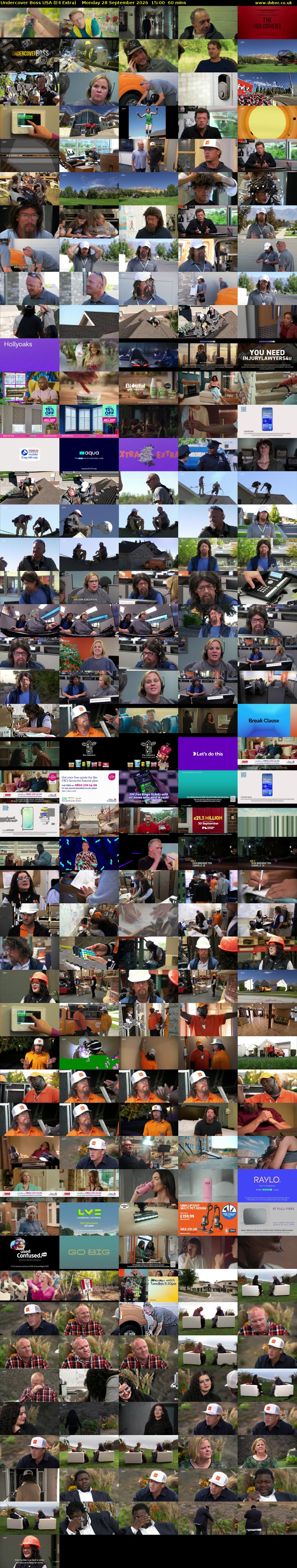 Undercover Boss USA (E4 Extra) Monday 28 September 2026 15:00 - 16:00