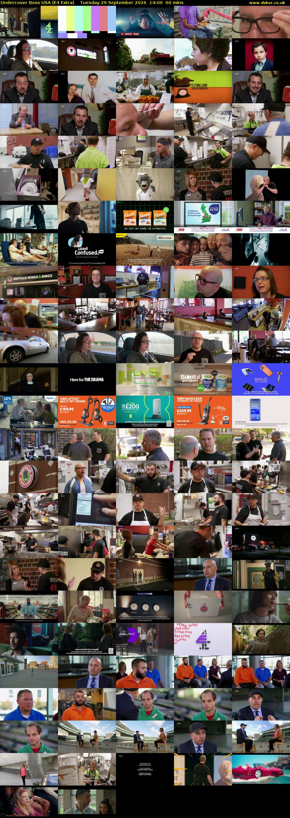 Undercover Boss USA (E4 Extra) Tuesday 29 September 2026 14:00 - 15:00