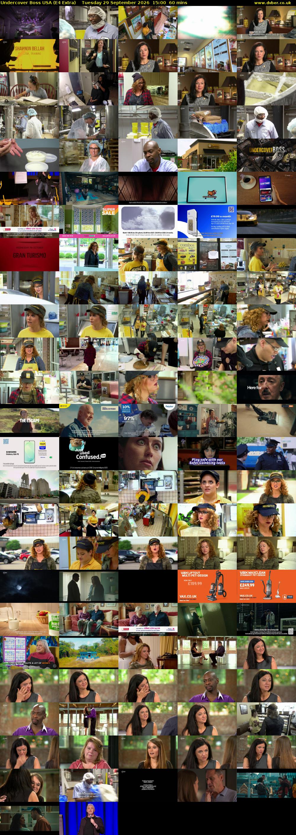 Undercover Boss USA (E4 Extra) Tuesday 29 September 2026 15:00 - 16:00