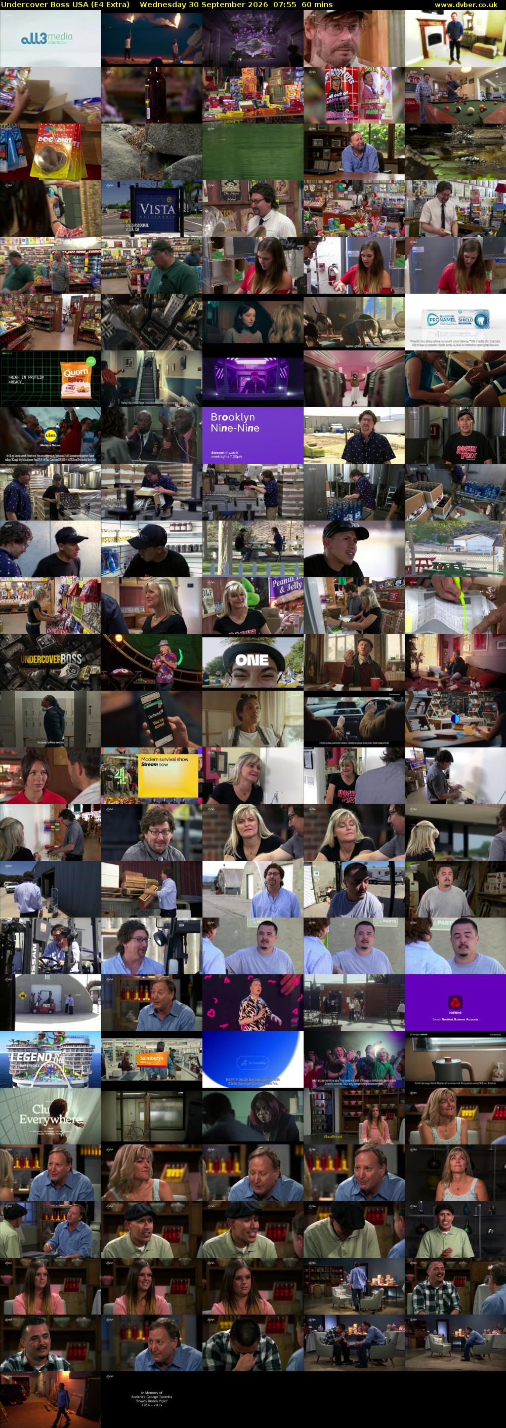 Undercover Boss USA (E4 Extra) Wednesday 30 September 2026 07:55 - 08:55