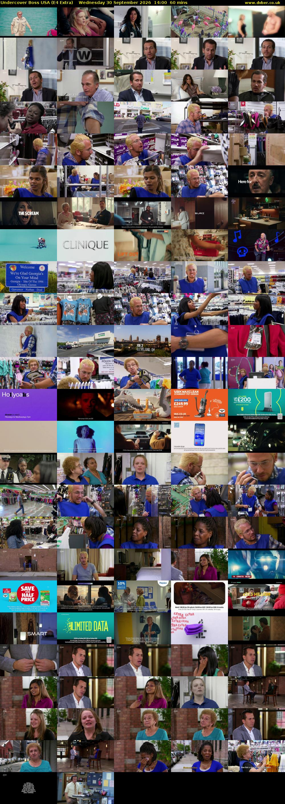 Undercover Boss USA (E4 Extra) Wednesday 30 September 2026 14:00 - 15:00