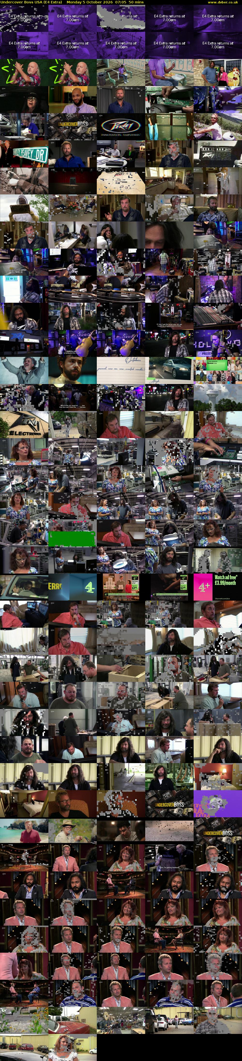 Undercover Boss USA (E4 Extra) Monday 5 October 2026 07:05 - 07:55