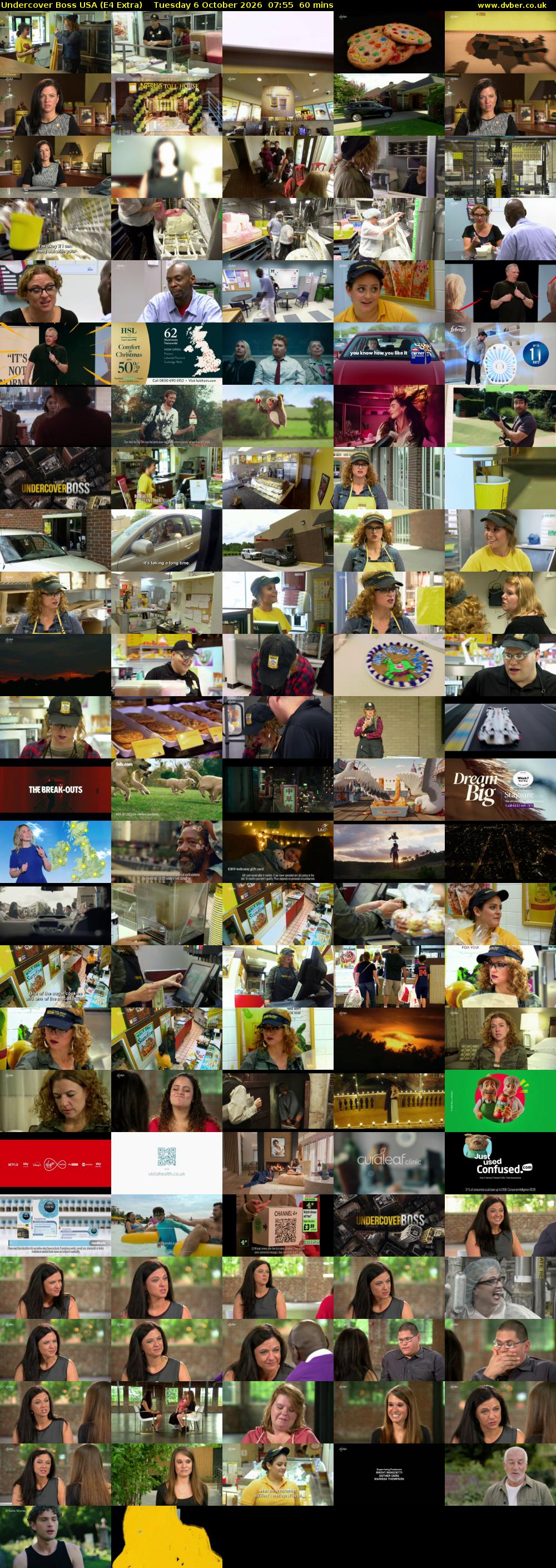 Undercover Boss USA (E4 Extra) Tuesday 6 October 2026 07:55 - 08:55