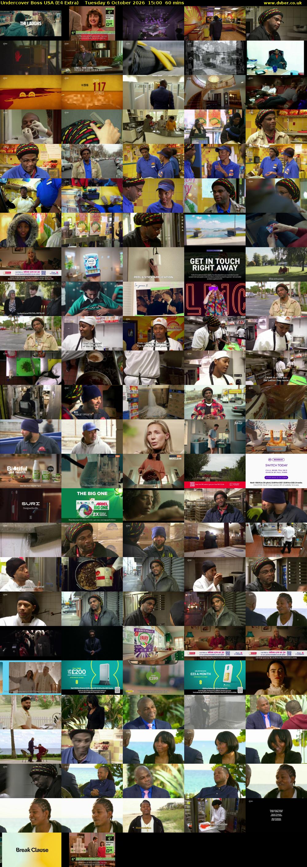 Undercover Boss USA (E4 Extra) Tuesday 6 October 2026 15:00 - 16:00