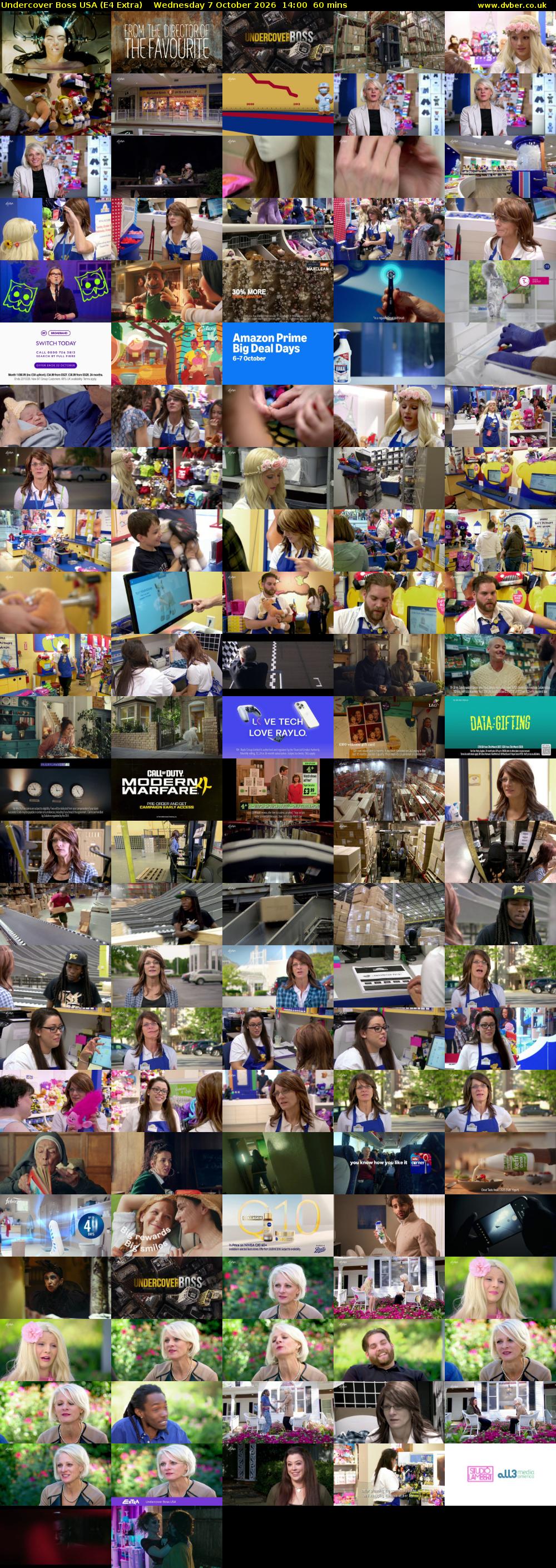 Undercover Boss USA (E4 Extra) Wednesday 7 October 2026 14:00 - 15:00