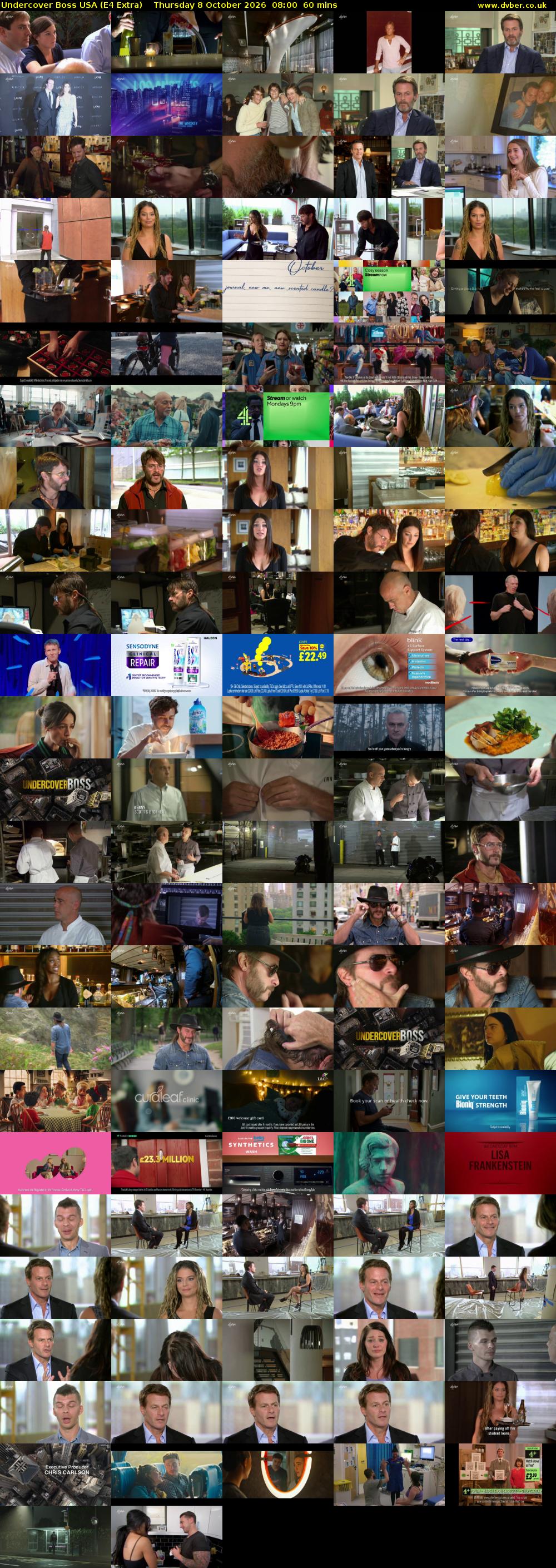 Undercover Boss USA (E4 Extra) Thursday 8 October 2026 08:00 - 09:00