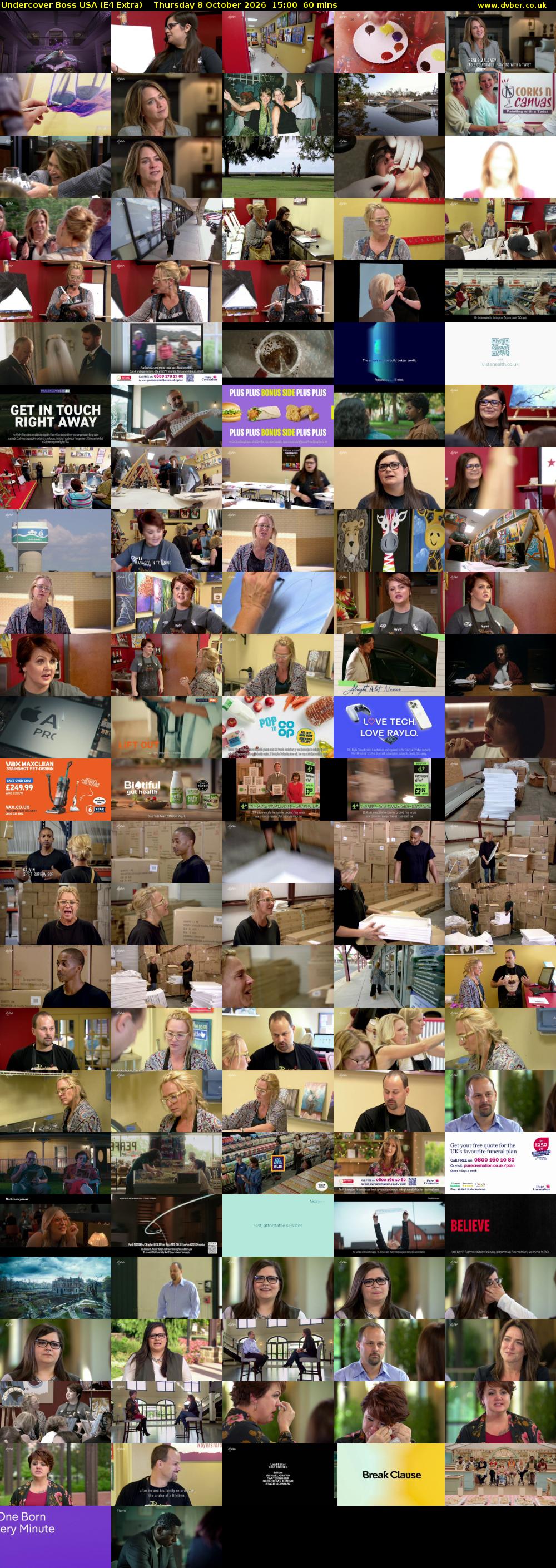 Undercover Boss USA (E4 Extra) Thursday 8 October 2026 15:00 - 16:00
