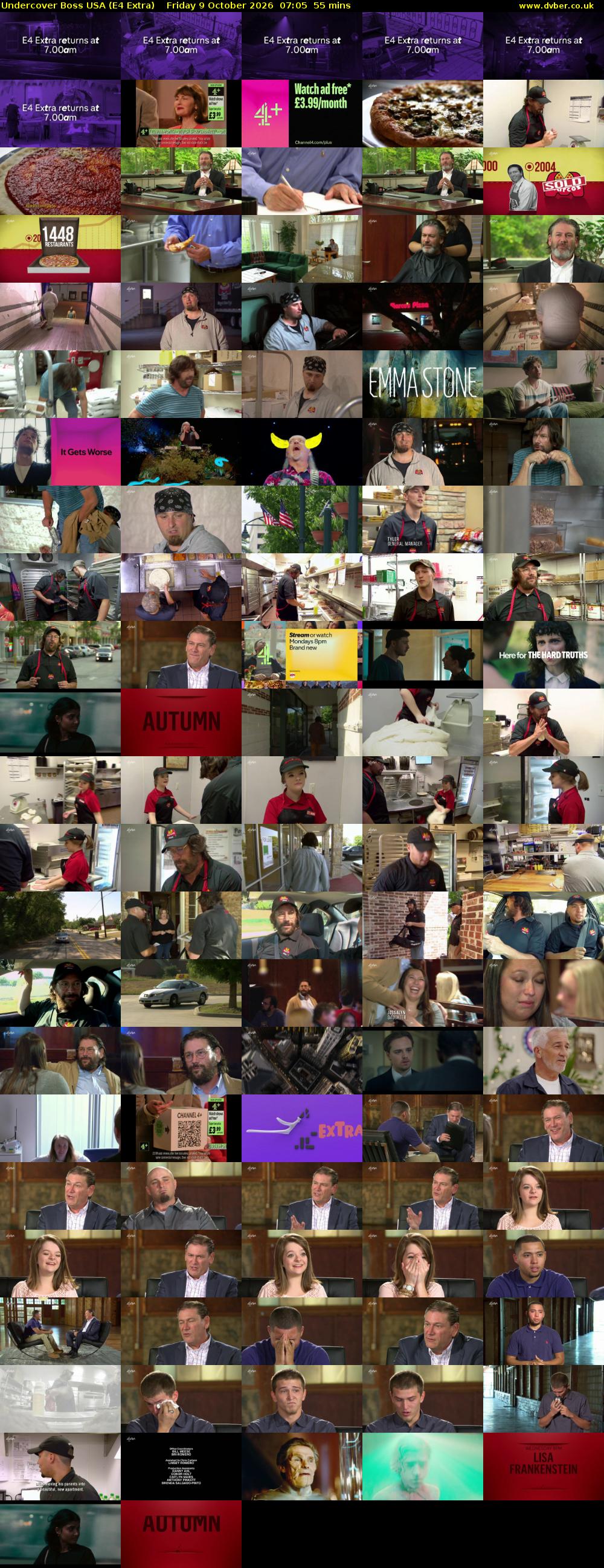 Undercover Boss USA (E4 Extra) Friday 9 October 2026 07:05 - 08:00
