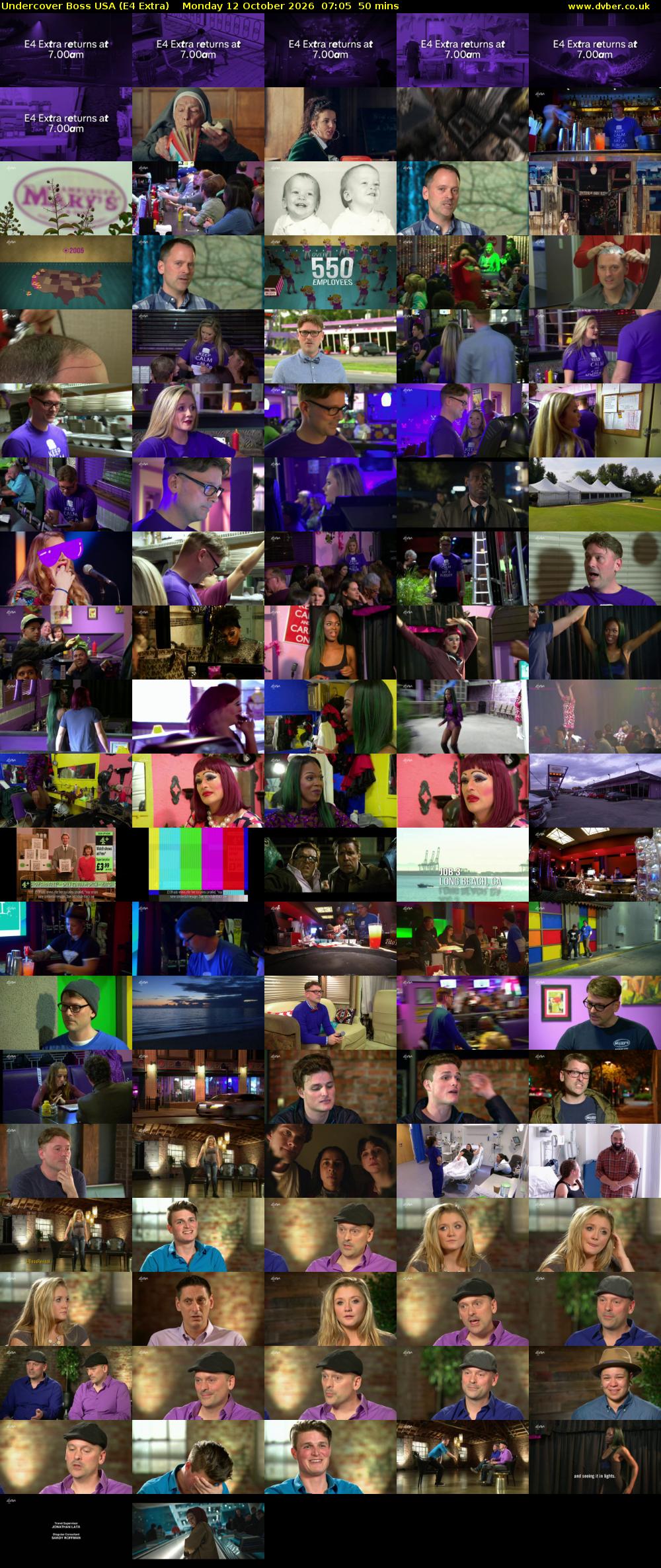 Undercover Boss USA (E4 Extra) Monday 12 October 2026 07:05 - 07:55
