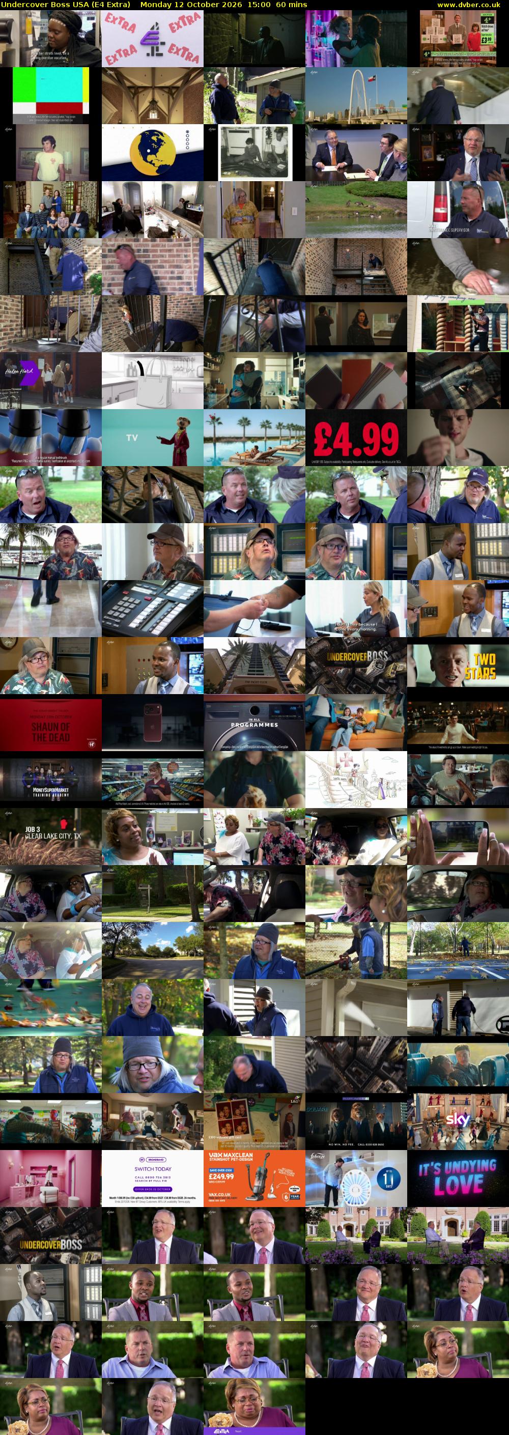 Undercover Boss USA (E4 Extra) Monday 12 October 2026 15:00 - 16:00