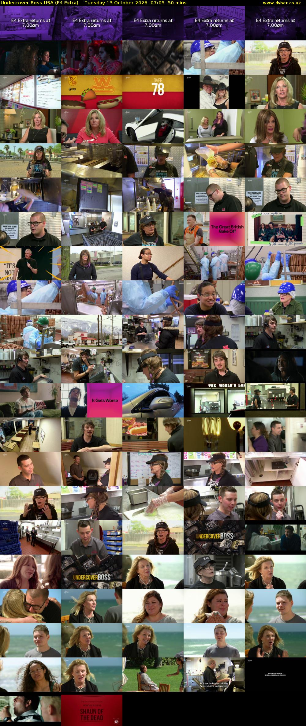 Undercover Boss USA (E4 Extra) Tuesday 13 October 2026 07:05 - 07:55