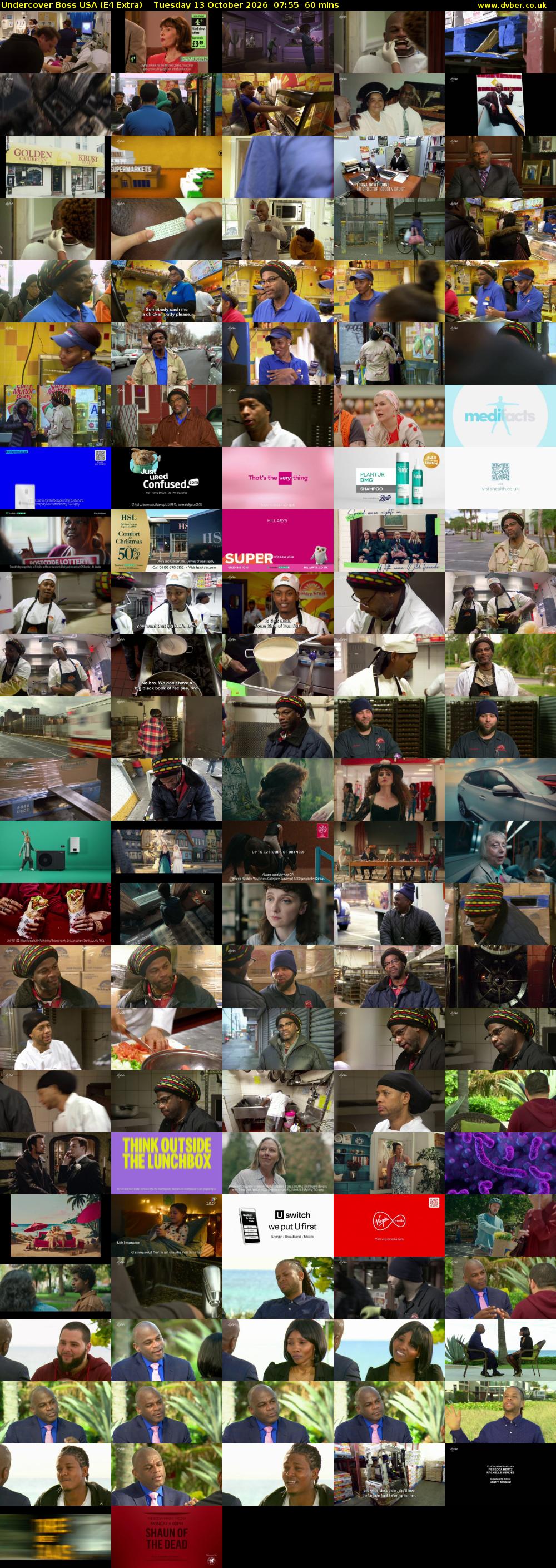 Undercover Boss USA (E4 Extra) Tuesday 13 October 2026 07:55 - 08:55