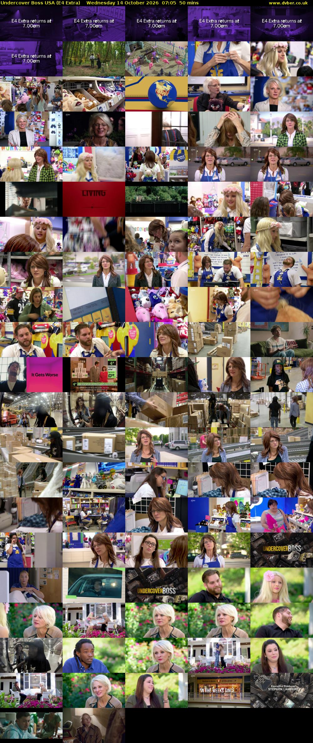 Undercover Boss USA (E4 Extra) Wednesday 14 October 2026 07:05 - 07:55