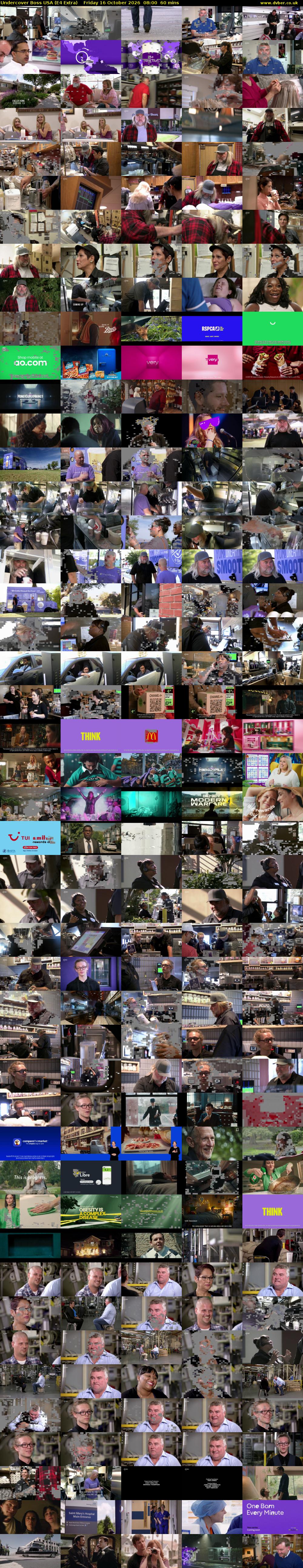 Undercover Boss USA (E4 Extra) Friday 16 October 2026 08:00 - 09:00