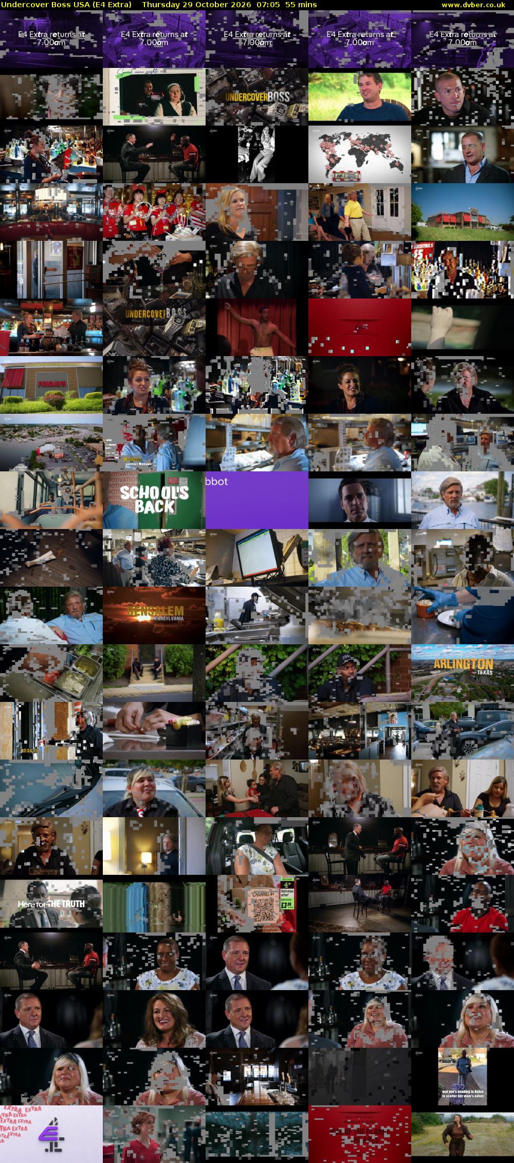 Undercover Boss USA (E4 Extra) Thursday 29 October 2026 07:05 - 08:00