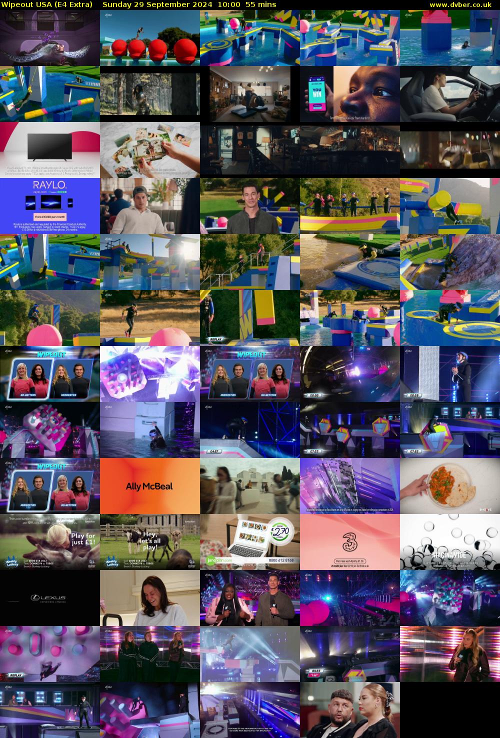 Wipeout USA (E4 Extra) Sunday 29 September 2024 10:00 - 10:55