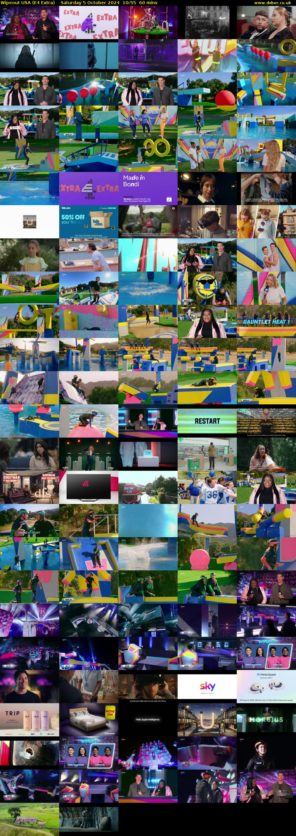 Wipeout USA (E4 Extra) Saturday 5 October 2024 10:55 - 11:55
