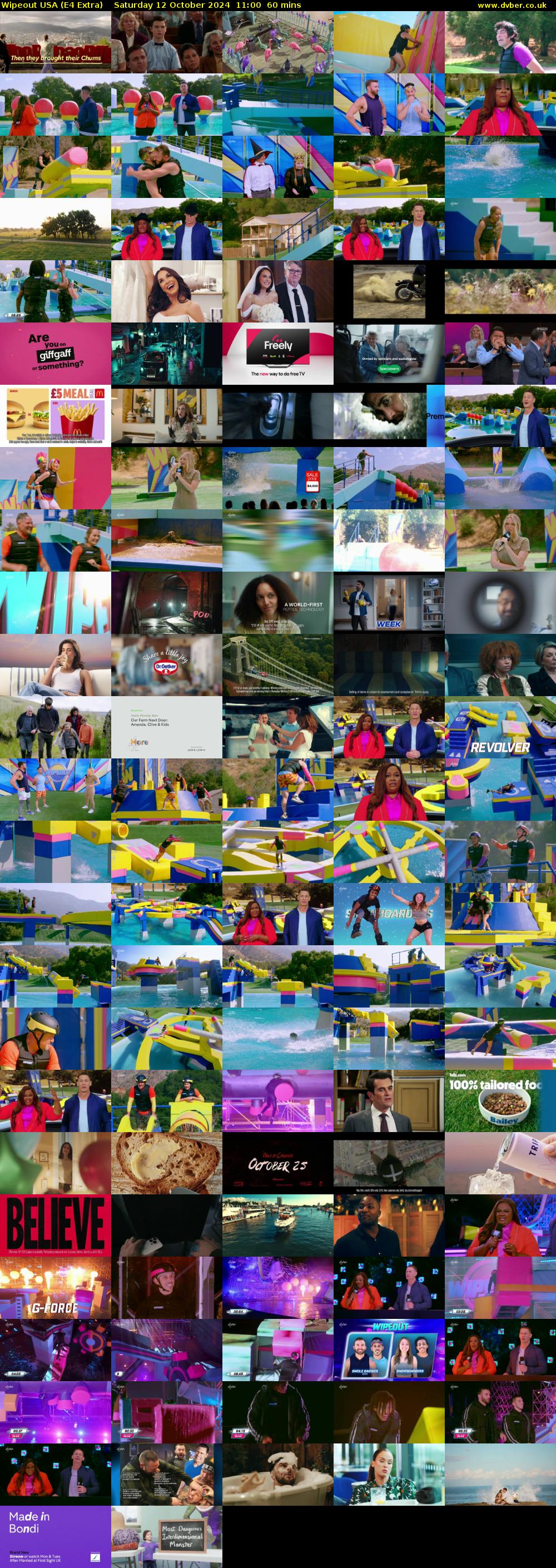 Wipeout USA (E4 Extra) Saturday 12 October 2024 11:00 - 12:00