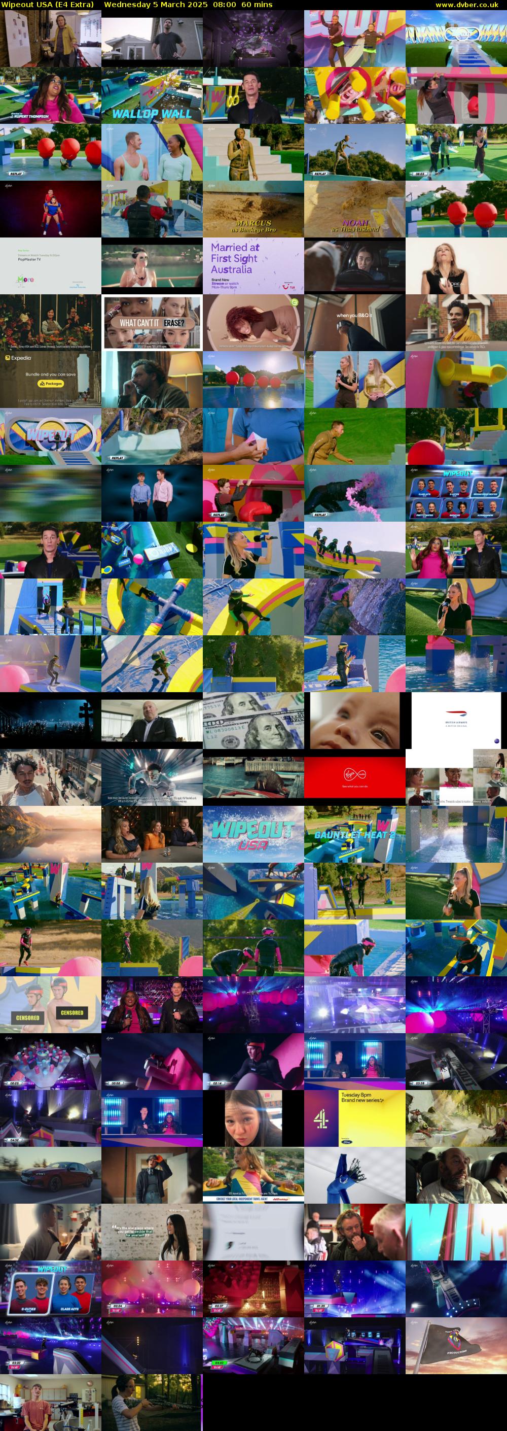 Wipeout USA (E4 Extra) Wednesday 5 March 2025 08:00 - 09:00