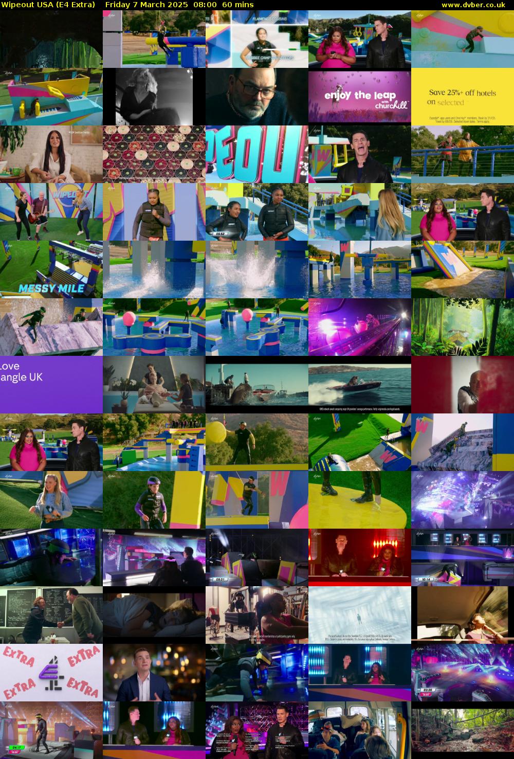 Wipeout USA (E4 Extra) Friday 7 March 2025 08:00 - 09:00