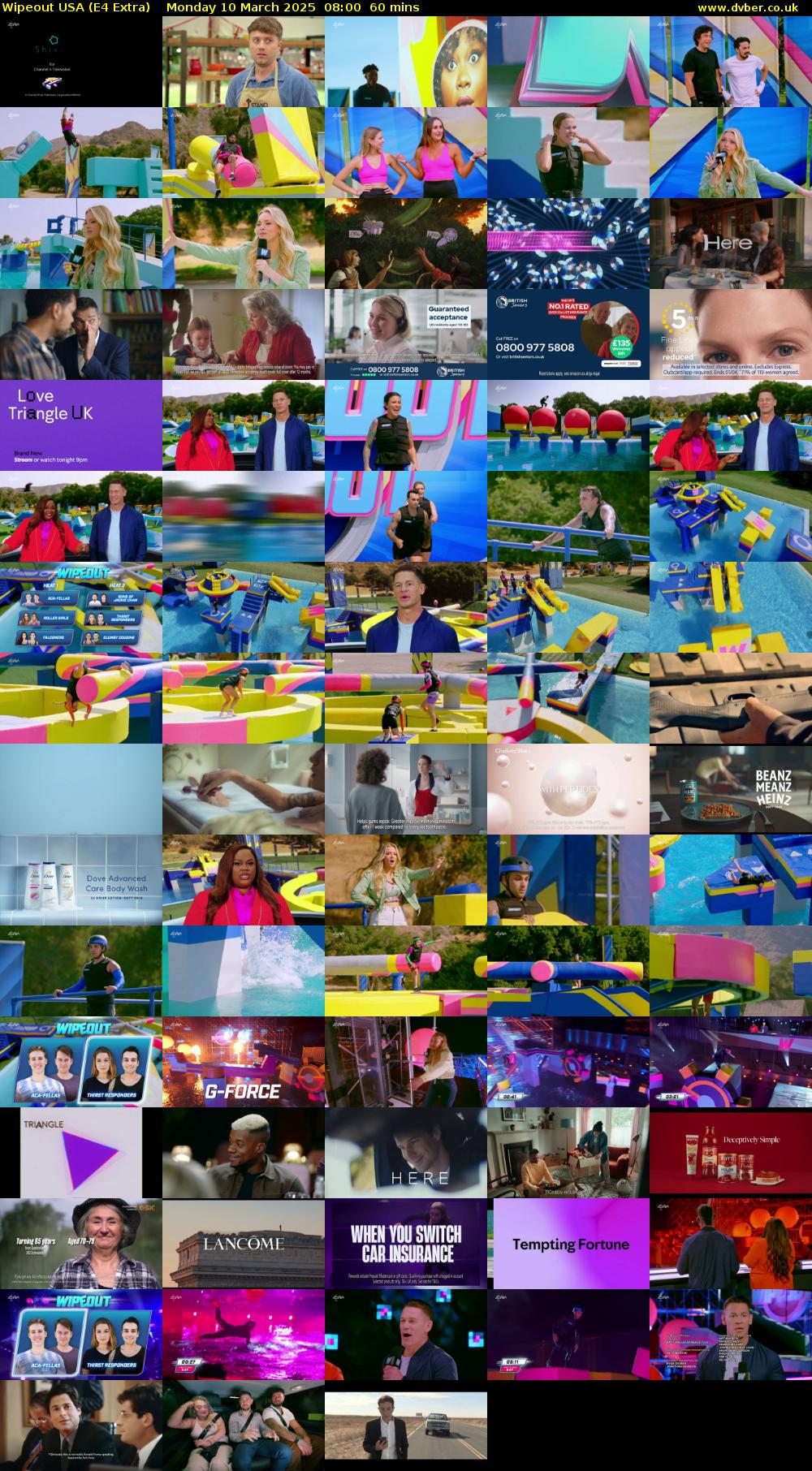 Wipeout USA (E4 Extra) Monday 10 March 2025 08:00 - 09:00