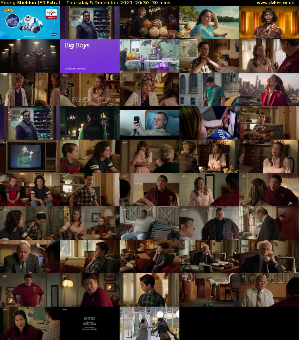 Young Sheldon (E4 Extra) Thursday 5 December 2024 20:30 - 21:00