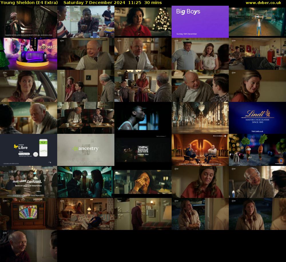 Young Sheldon (E4 Extra) Saturday 7 December 2024 11:25 - 11:55