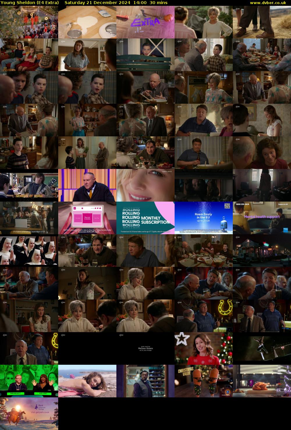 Young Sheldon (E4 Extra) Saturday 21 December 2024 14:00 - 14:30