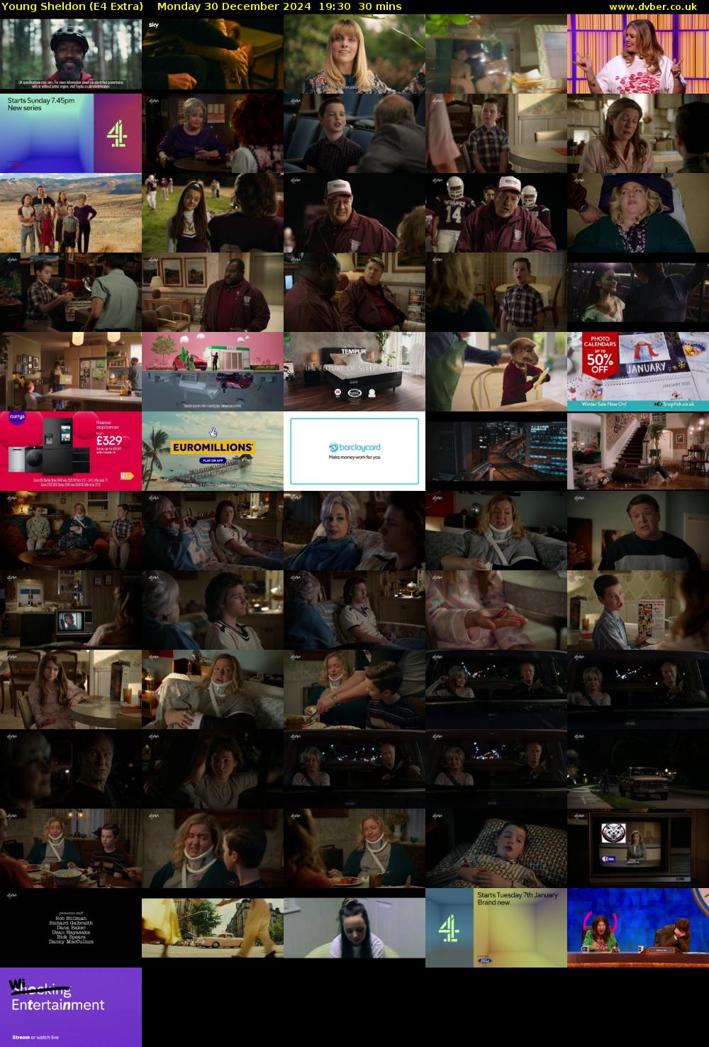 Young Sheldon (E4 Extra) Monday 30 December 2024 19:30 - 20:00