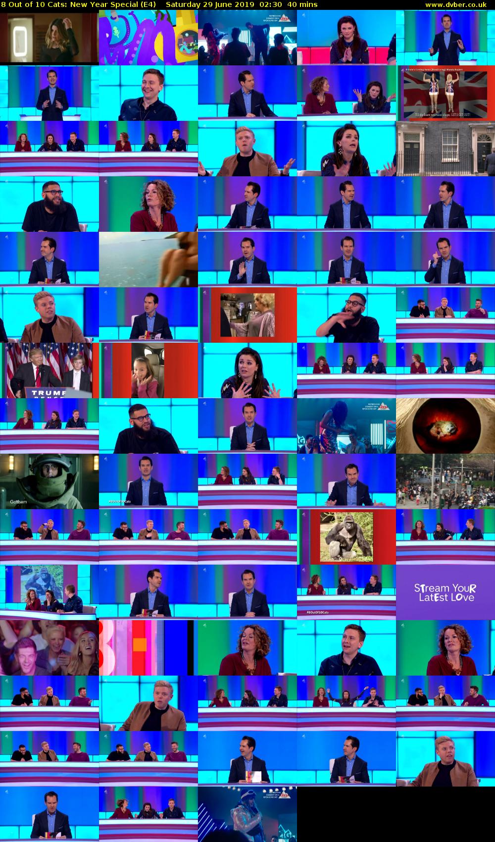 8 Out of 10 Cats: New Year Special (E4) Saturday 29 June 2019 02:30 - 03:10