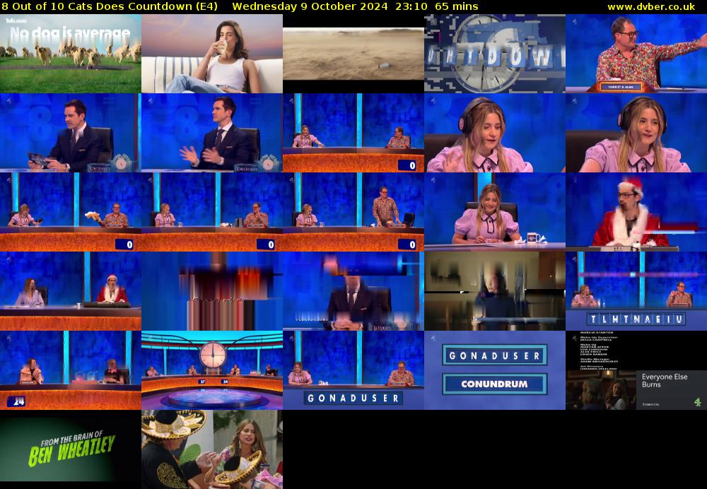 8 Out of 10 Cats Does Countdown (E4) Wednesday 9 October 2024 23:10 - 00:15