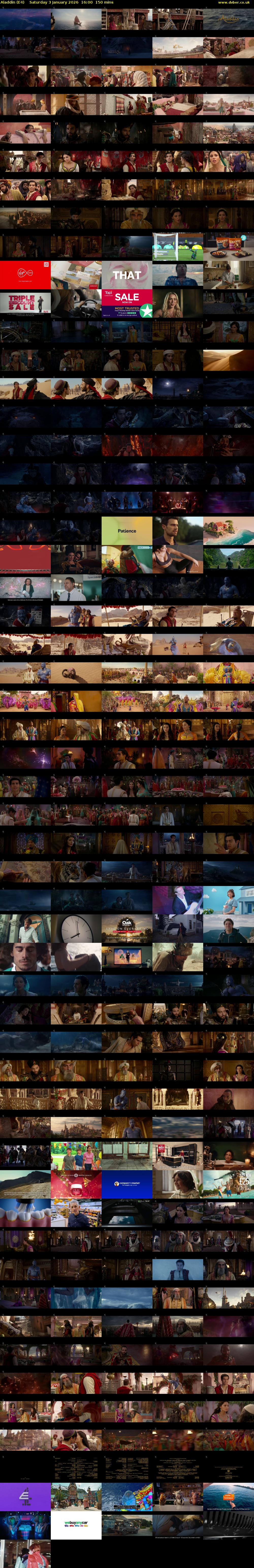 Aladdin (E4) Saturday 3 January 2026 16:00 - 18:30