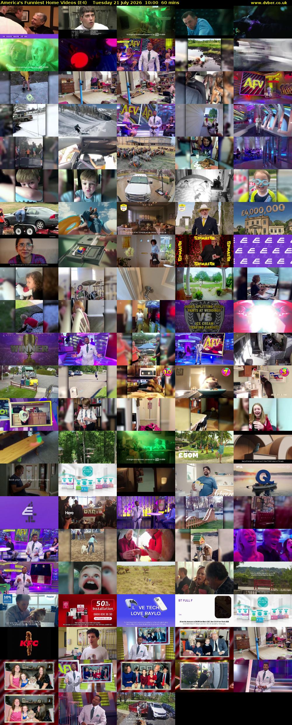 America's Funniest Home Videos (E4) Tuesday 21 July 2026 10:00 - 11:00