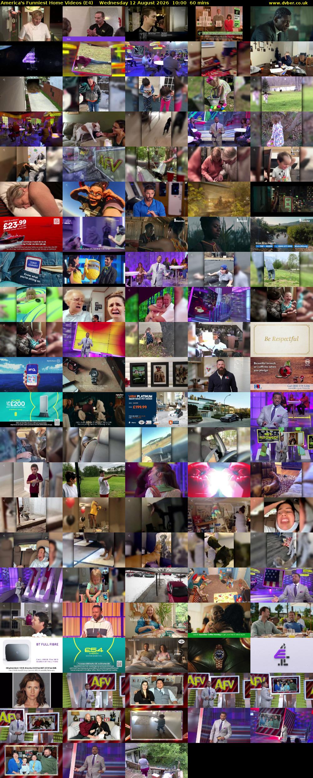 America's Funniest Home Videos (E4) Wednesday 12 August 2026 10:00 - 11:00