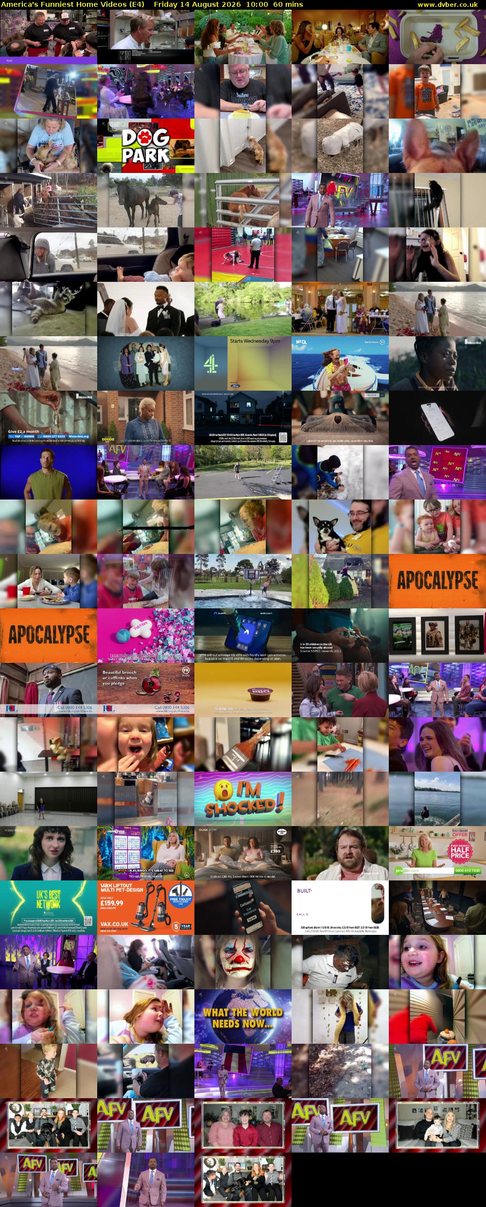 America's Funniest Home Videos (E4) Friday 14 August 2026 10:00 - 11:00