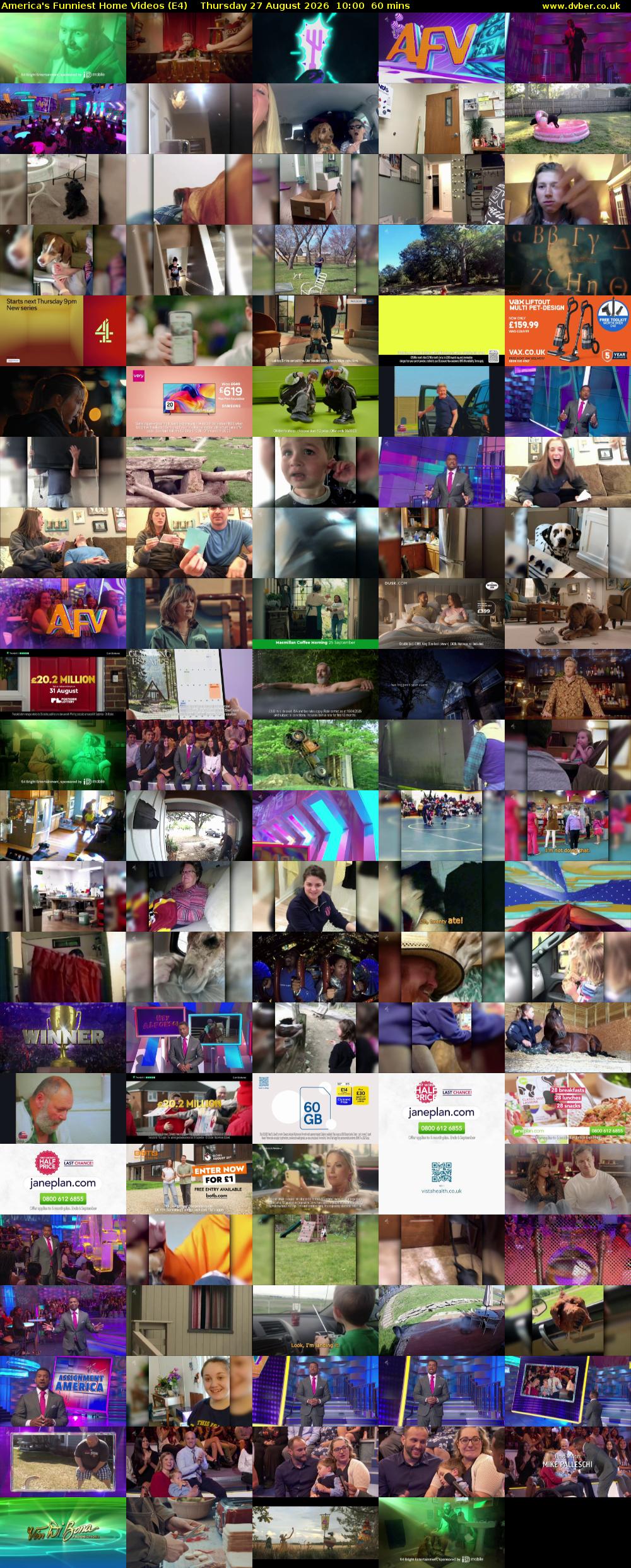 America's Funniest Home Videos (E4) Thursday 27 August 2026 10:00 - 11:00