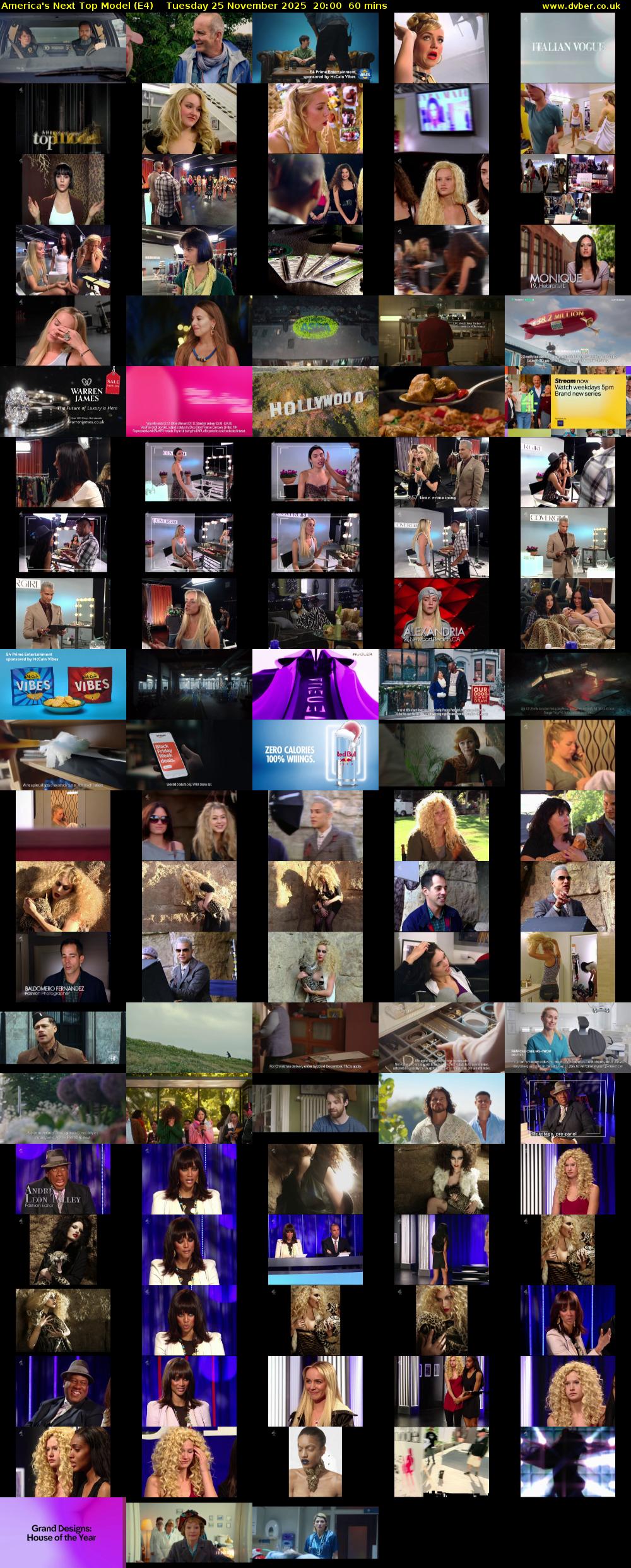 America's Next Top Model (E4) Tuesday 25 November 2025 20:00 - 21:00