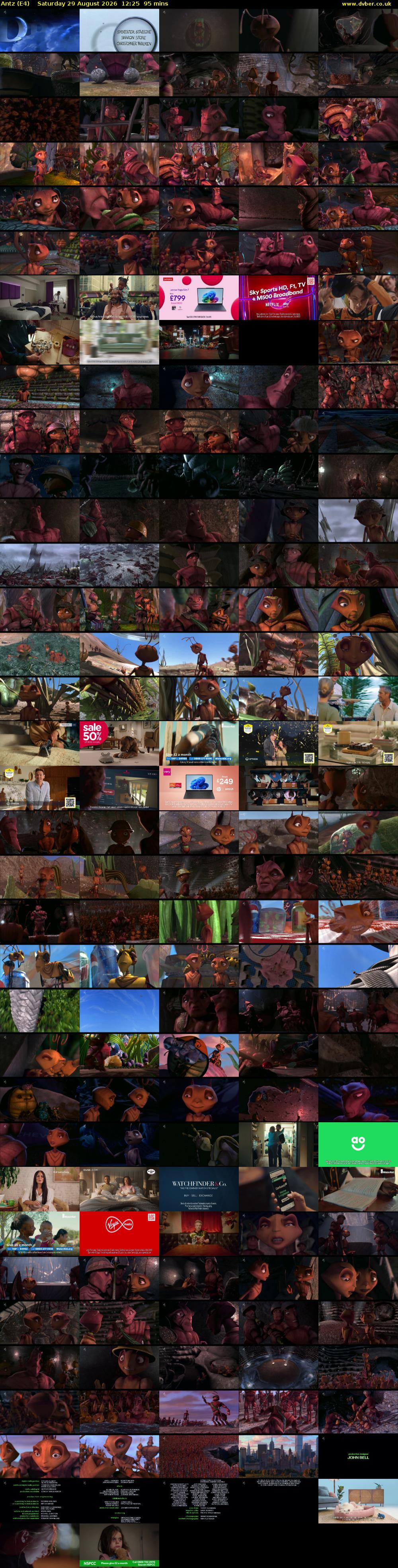 Antz (E4) Saturday 29 August 2026 12:25 - 14:00