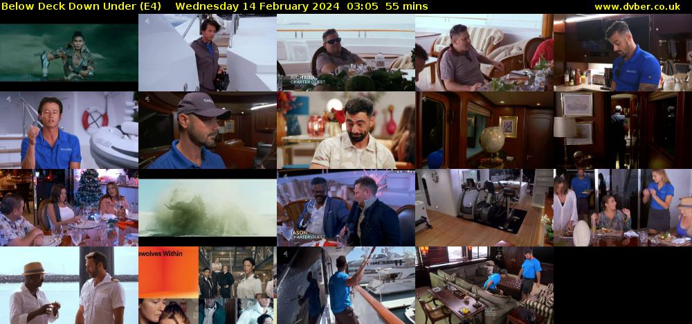 Below Deck Down Under (E4) Wednesday 14 February 2024 03:05 - 04:00