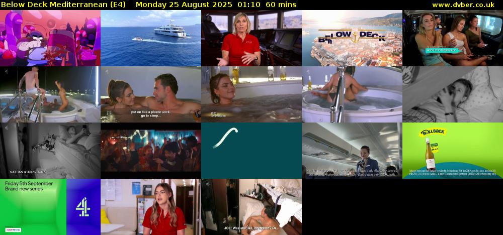 Below Deck Mediterranean (E4) Monday 25 August 2025 01:10 - 02:10