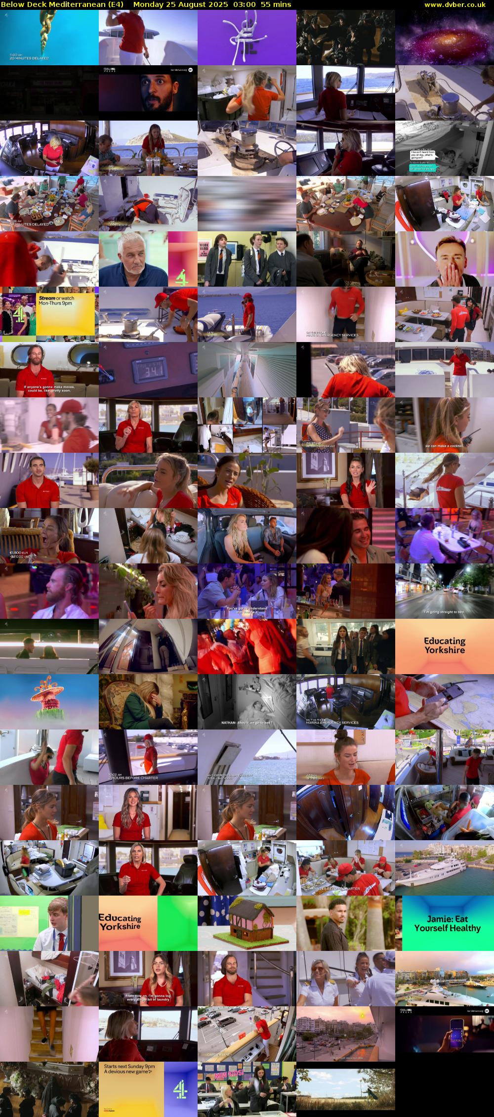 Below Deck Mediterranean (E4) Monday 25 August 2025 03:00 - 03:55