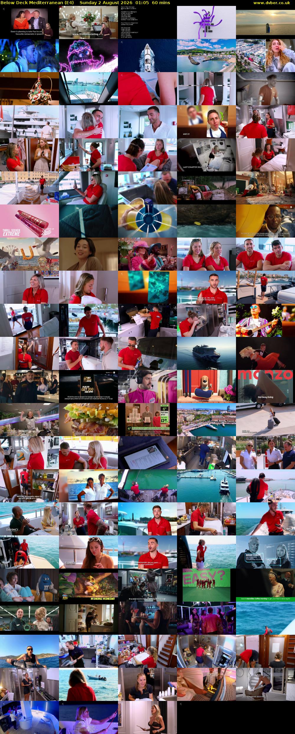 Below Deck Mediterranean (E4) Sunday 2 August 2026 01:05 - 02:05