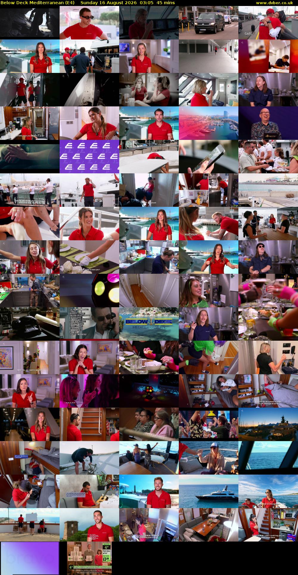 Below Deck Mediterranean (E4) Sunday 16 August 2026 03:05 - 03:50