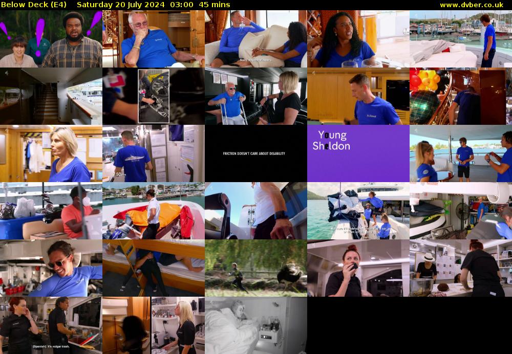 Below Deck (E4) Saturday 20 July 2024 03:00 - 03:45