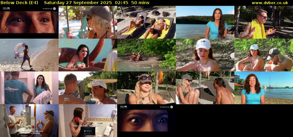 Below Deck (E4) Saturday 27 September 2025 02:45 - 03:35