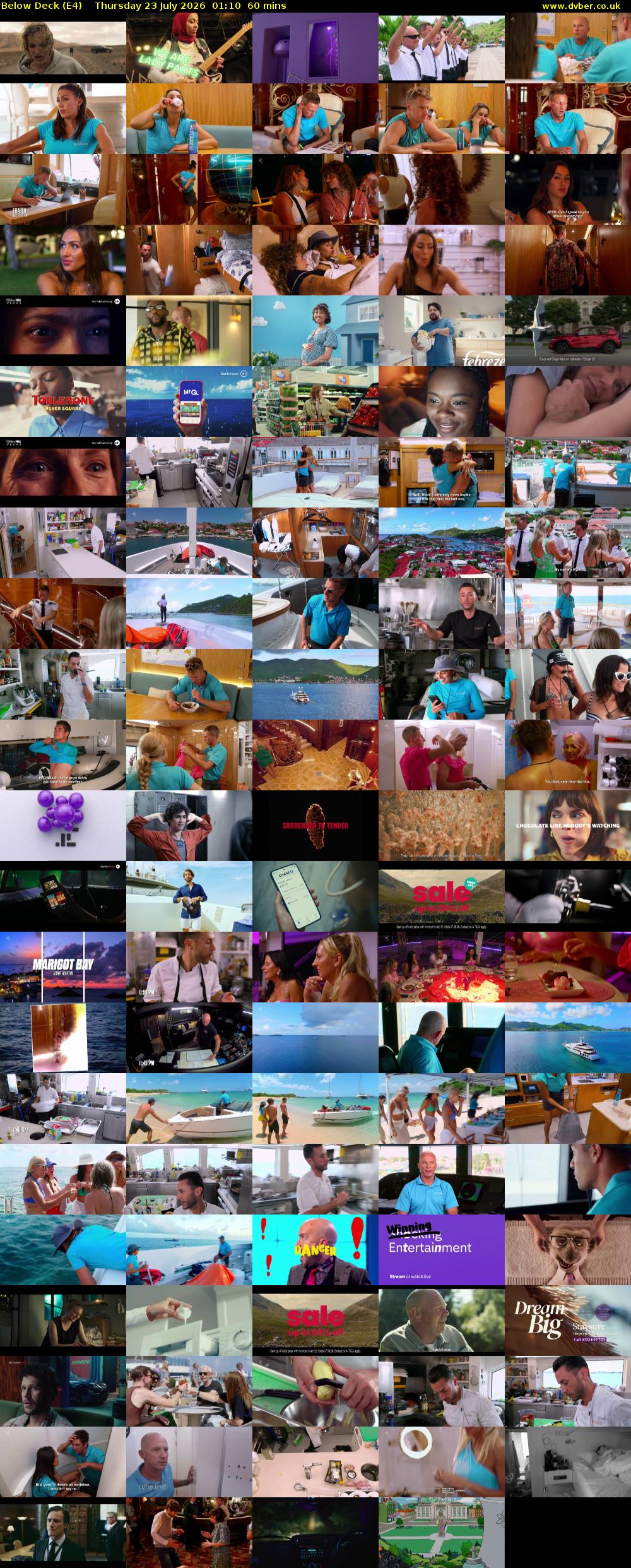 Below Deck (E4) Thursday 23 July 2026 01:10 - 02:10