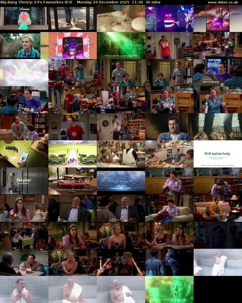 Big Bang Theory: E4's Favourites (E4) Monday 29 December 2025 11:30 - 12:00