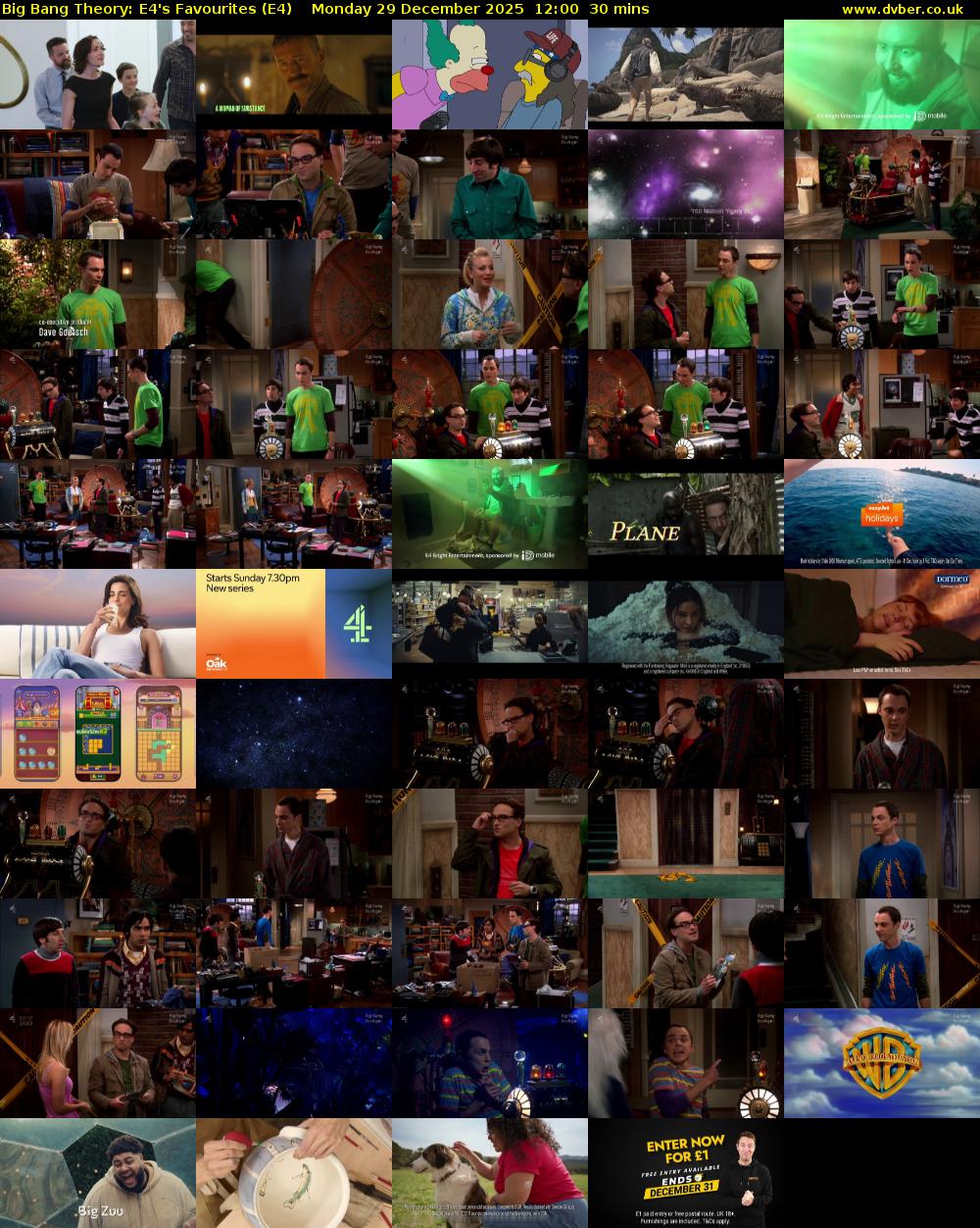 Big Bang Theory: E4's Favourites (E4) Monday 29 December 2025 12:00 - 12:30