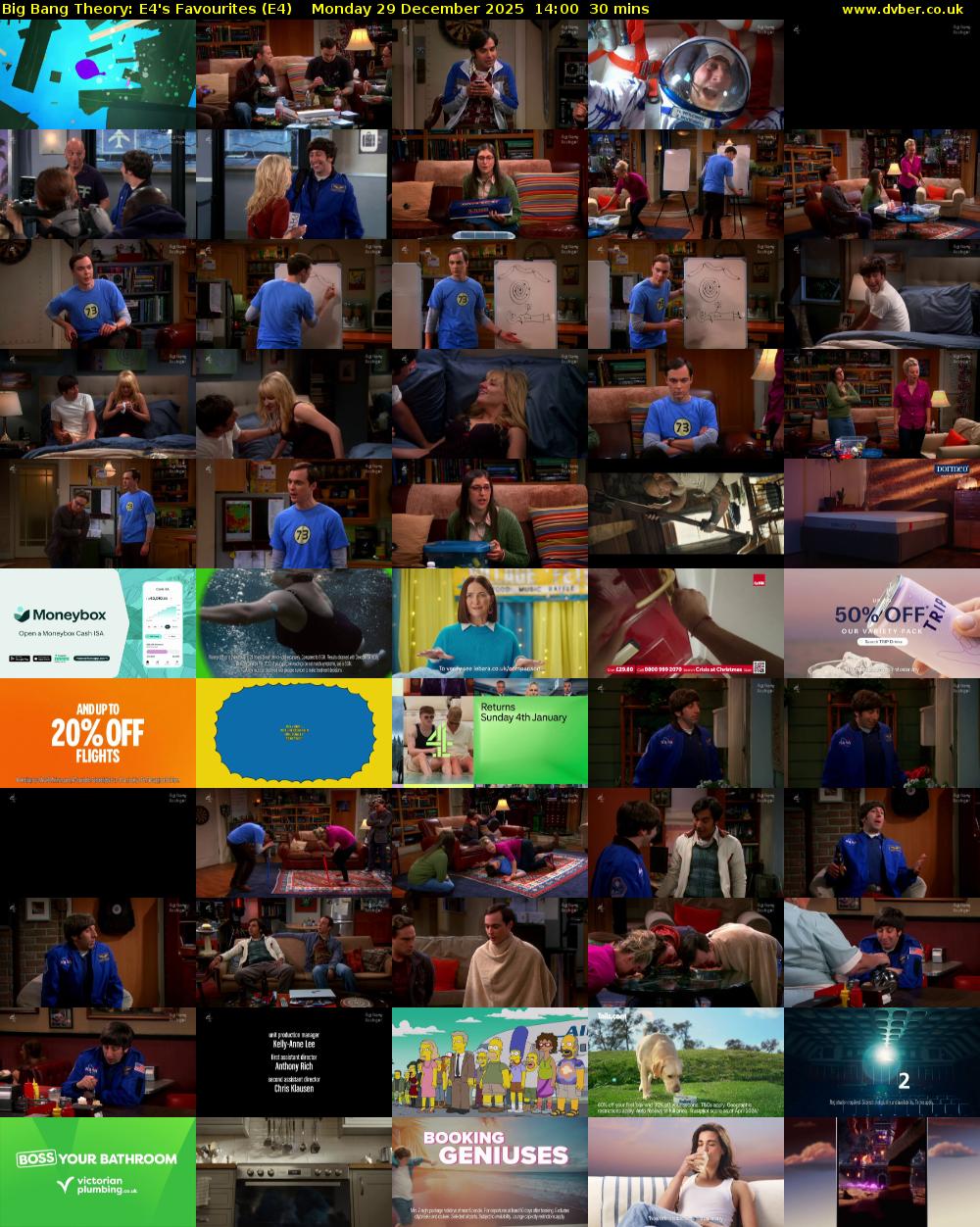 Big Bang Theory: E4's Favourites (E4) Monday 29 December 2025 14:00 - 14:30