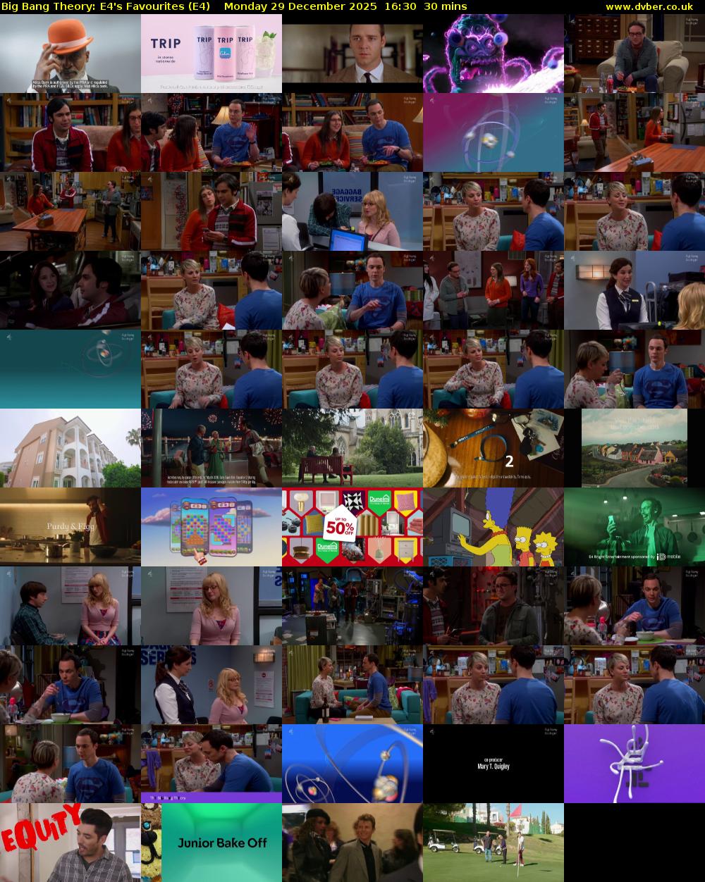 Big Bang Theory: E4's Favourites (E4) Monday 29 December 2025 16:30 - 17:00